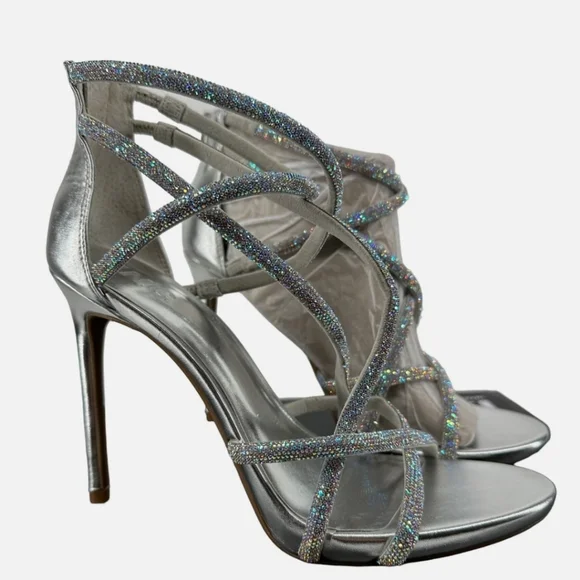 INC International Concepts Glittering Silver Heels